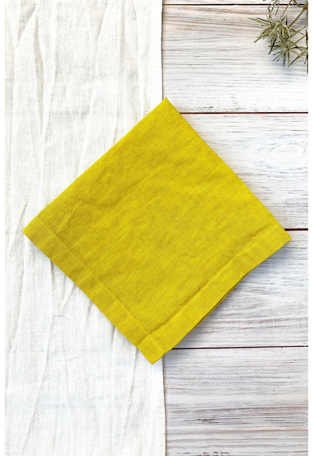 Yellow linen napkins set / Cloth napkins / Custom dinner nap - Inspire  Uplift