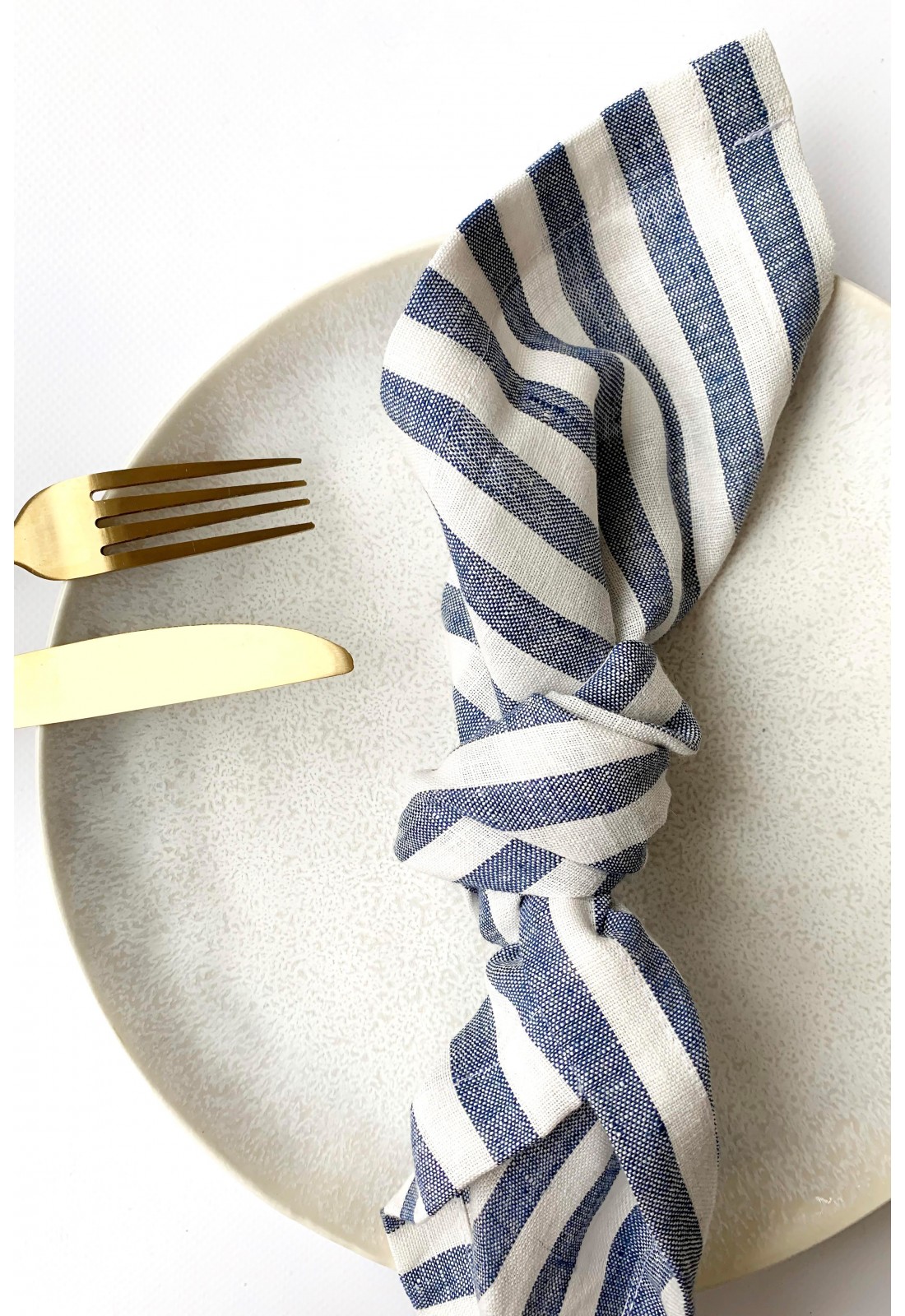 Blue Striped Linen Linen napkins for Weddings, Dinner - Rustic Table ...