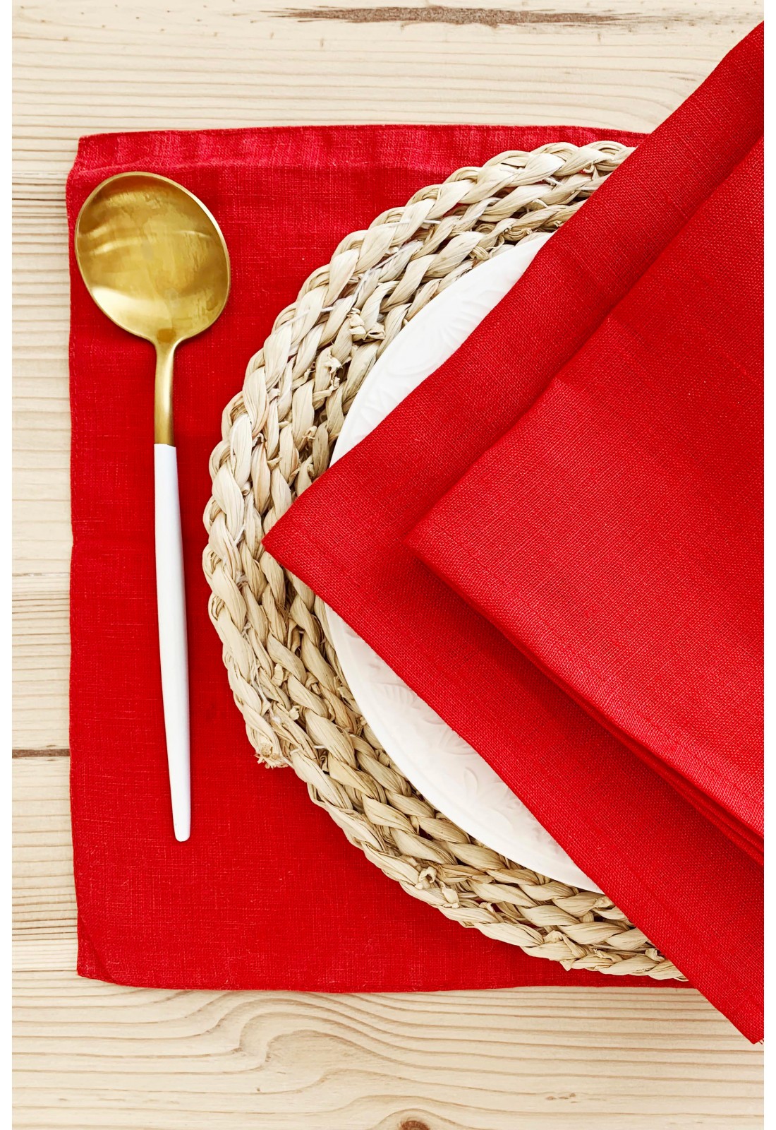 All Cotton and Linen Cloth Napkins, Red Christmas Napkins, Cotton Dinner  Napkins, Hemstitched Linen Napkins, Red Cloth Napkins, Wedding Table  Napkins, Set of 6 (18x18) 