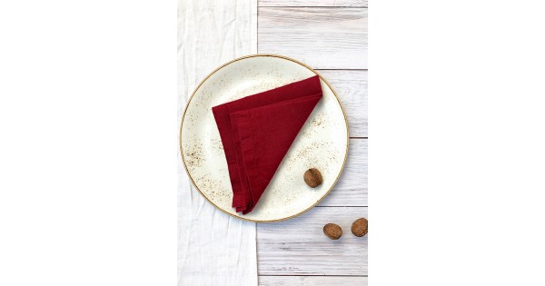 Red Wine Cotton Cloth Napkins for Dinner, Wedding - Like Merlot - Bulk