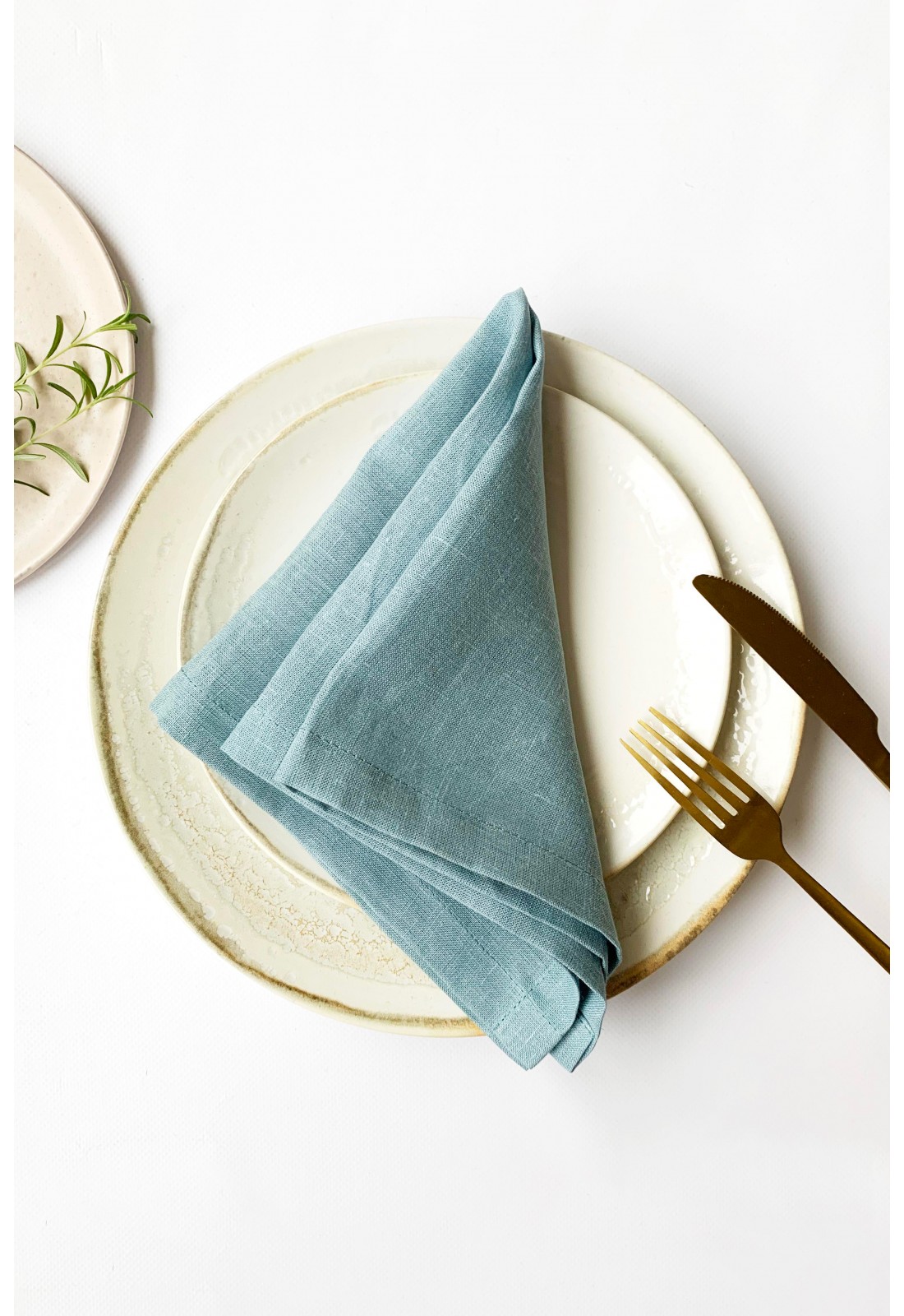 Light Dusty Blue Linen Cloth Linen napkins for Weddings, Dinner Parties