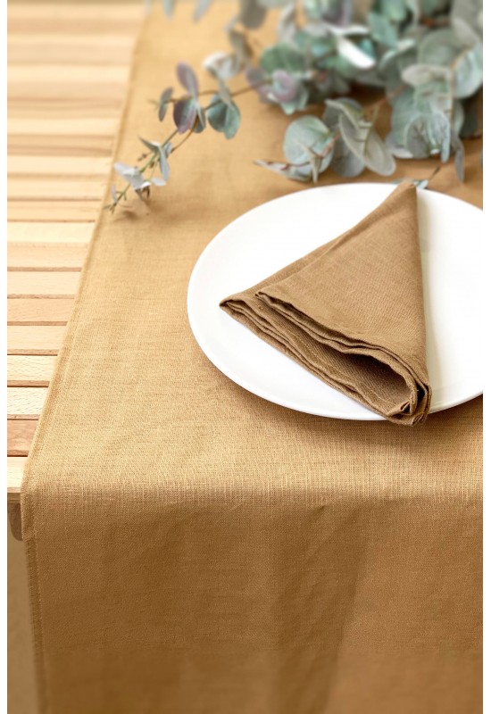 Golden Brown Linen Napkins Set, Cloth Napkins for Wedding, Washed Linen  Dinner Napkins, Organic Linen Napkins LN 102 