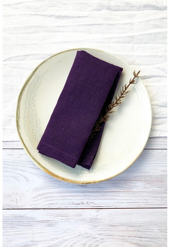 Linen Napkins Set Of 12“ Lavender Cloth Napkins 100% European Flax