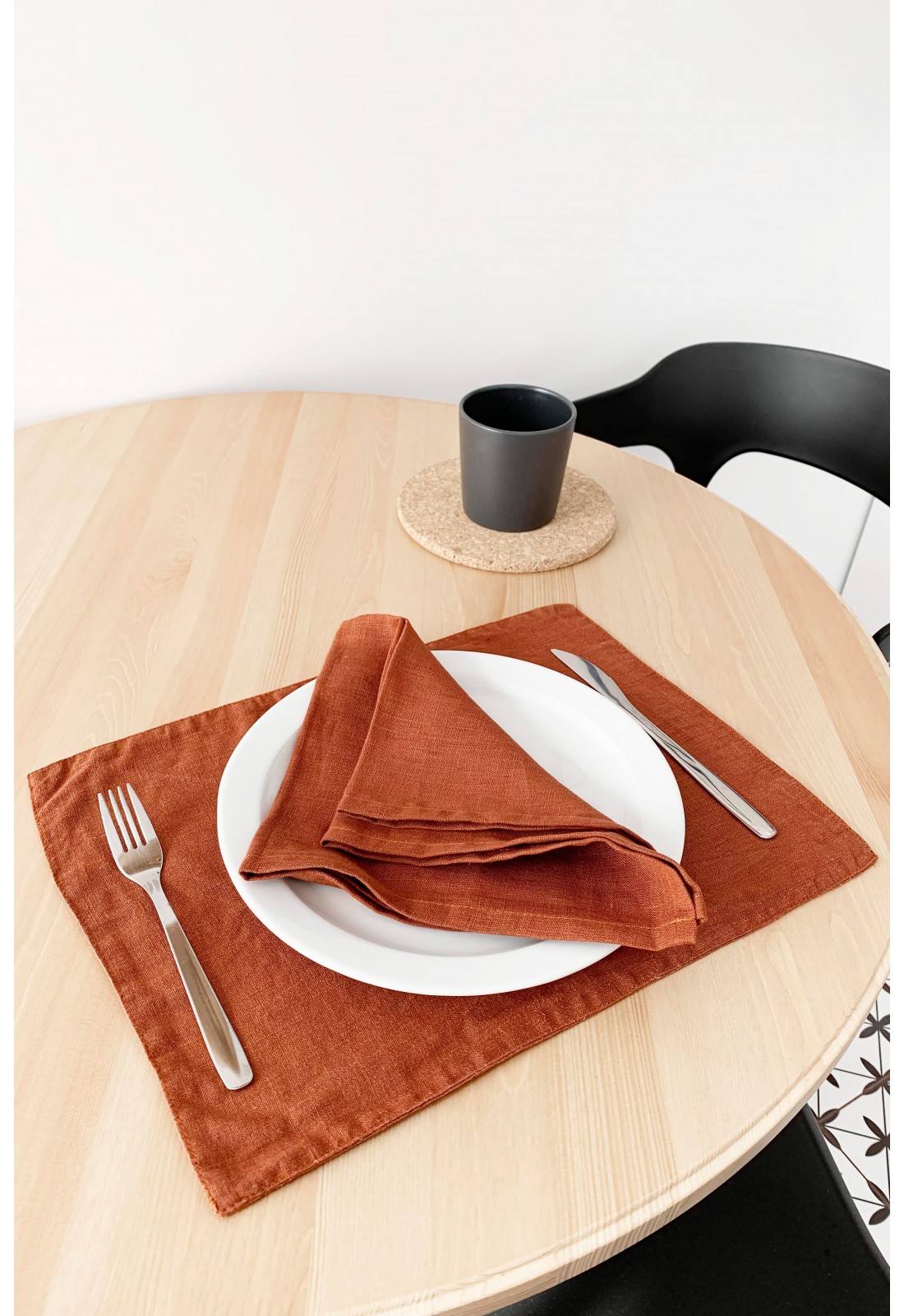 Burnt Orange Linen Placemats. Set of 2, 4, 6, 8, 12 Placemats