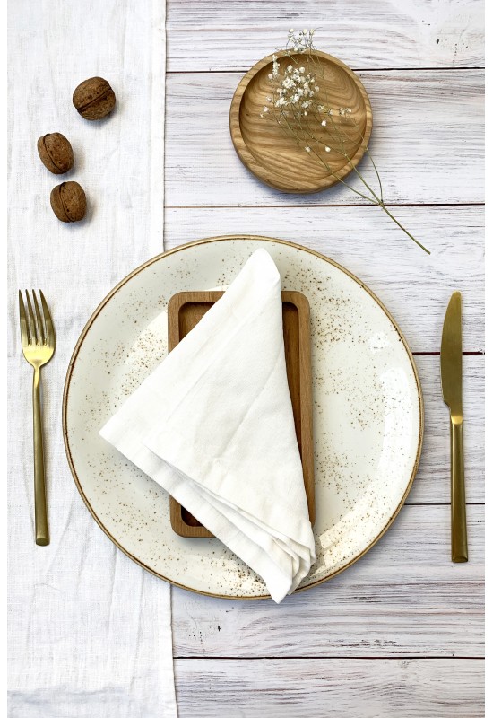 Linen Cloth Napkins for Weddings and Dinners - White and Elegant