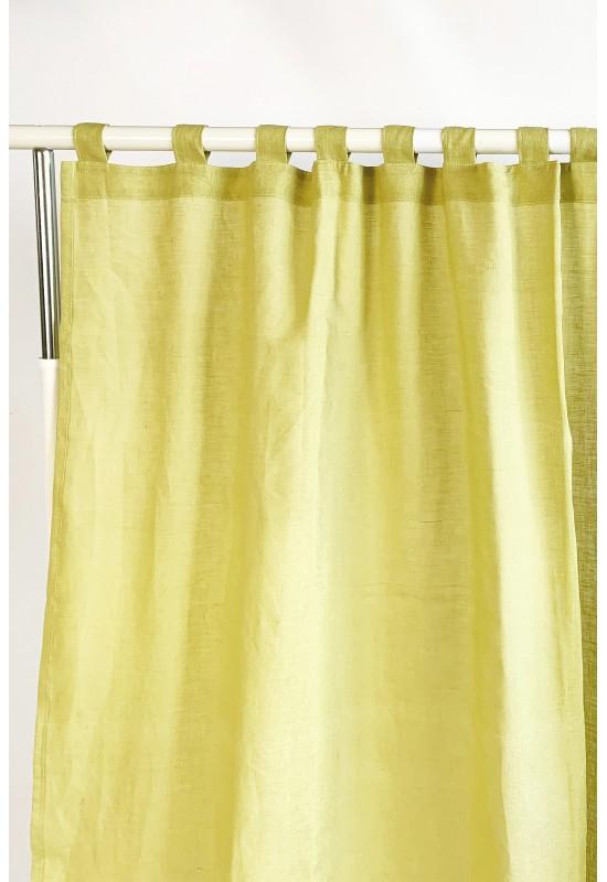 Linen cafe curtains Short panels Rod pocket Tab top Ties Hidden tabs