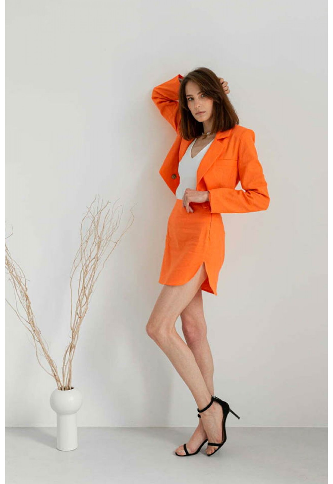 Zara orange blazer outlet dress