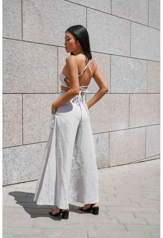 Love the comfy and trendy linen palazzo pants casual wide leg