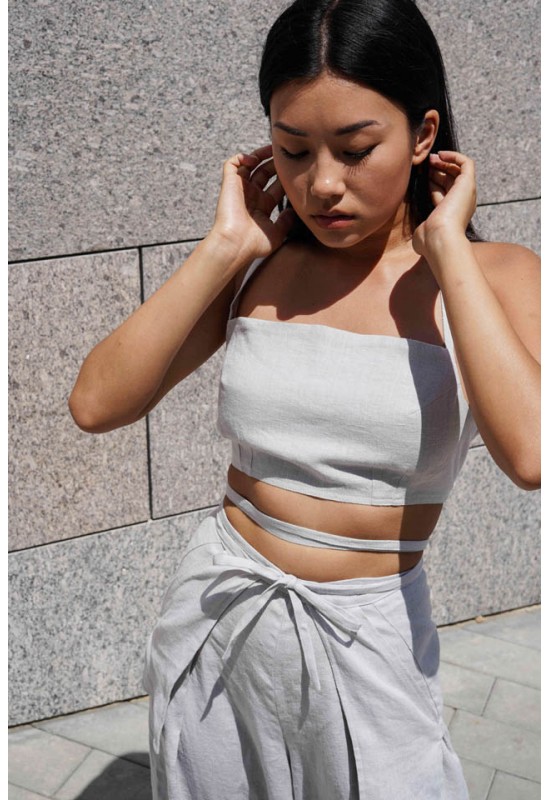 Linen Crop Top  Makes a Perfect Choice for the Hot Summer Days.
