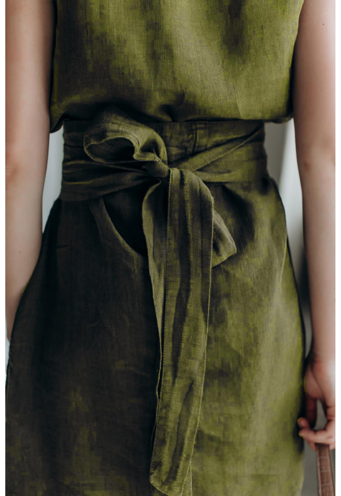 Zara linen hotsell dress with belt