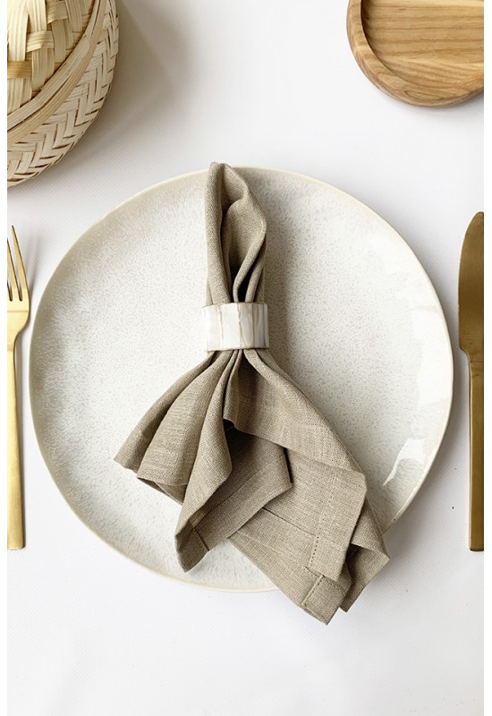 Sand Beige Linen Cloth Napkins for Weddings, Dinners