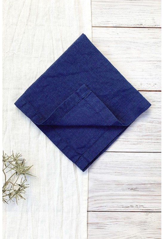 Linen napkins in Indigo blue