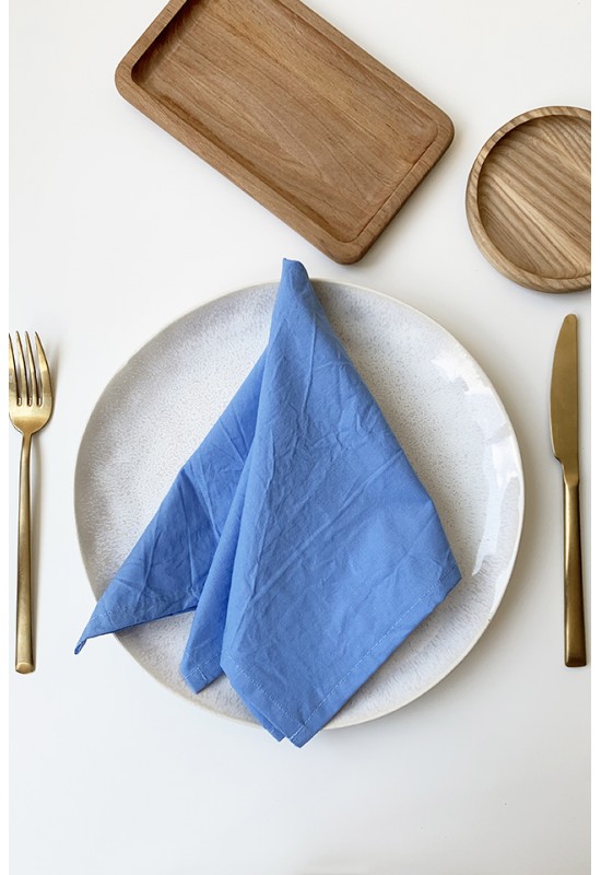 Cotton napkins Set of 2 Cornflower blue