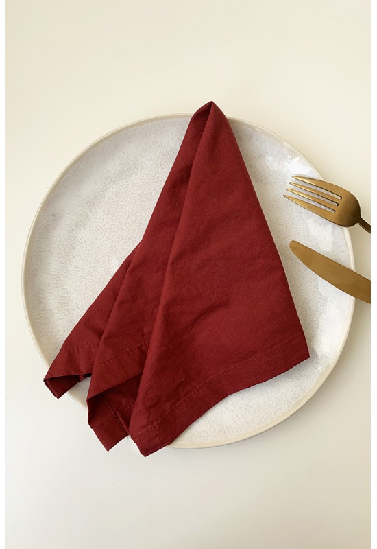Red Wine Cotton Cloth Napkins for Dinner, Wedding - Like Merlot - Bulk