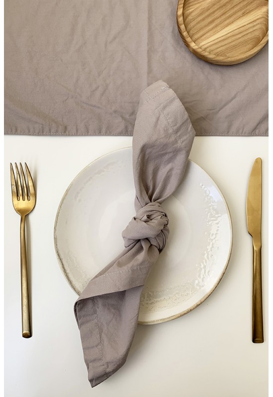 Cotton napkins Set of 2 Gray beige