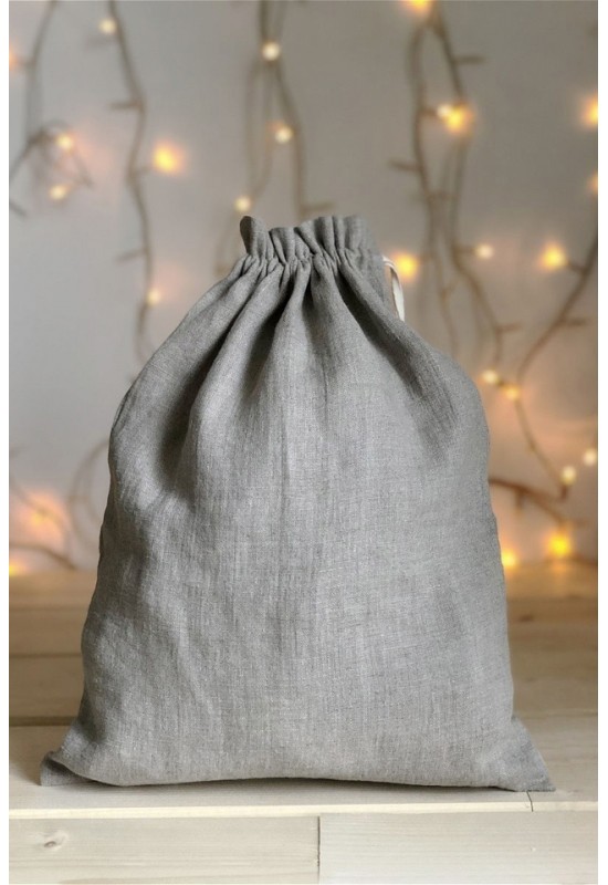 Linen storage / laundry bag Natural reusable drawstring toys clothing