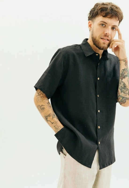 Black Linen Shirt – Casual & Stylish