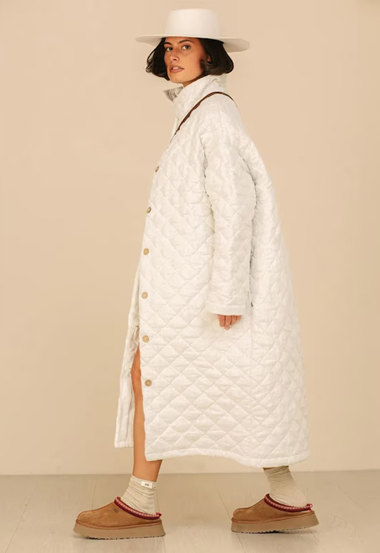 Quilted Linen Coat for Women in various colors