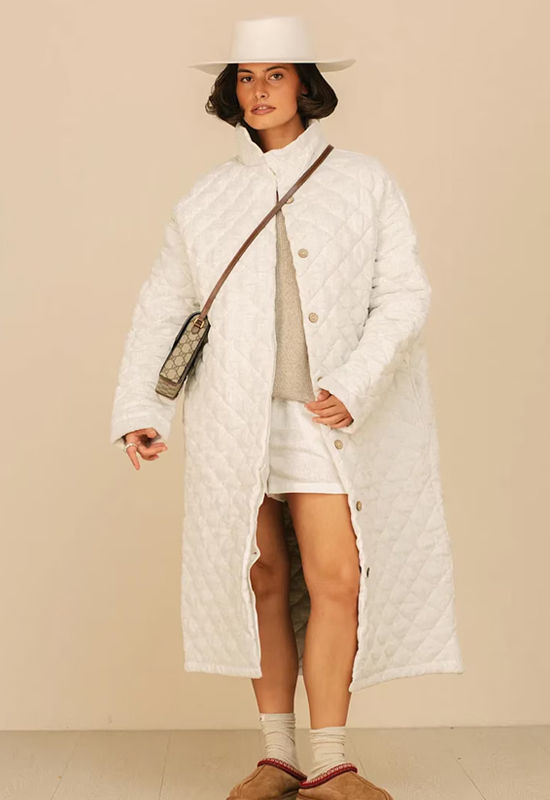 Quilted Linen Coat for Women