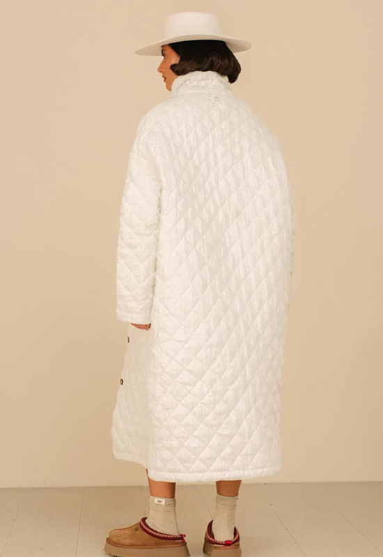 Quilted Linen Coat for Women