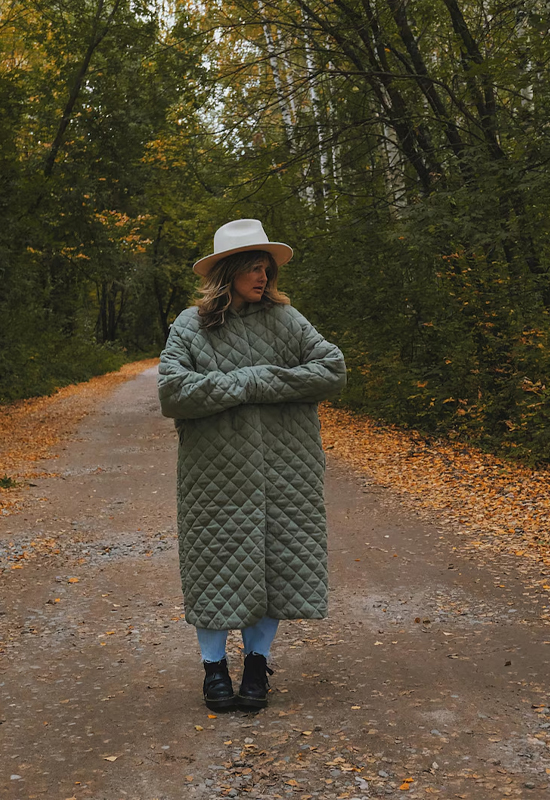 Quilted Linen Coat for Women