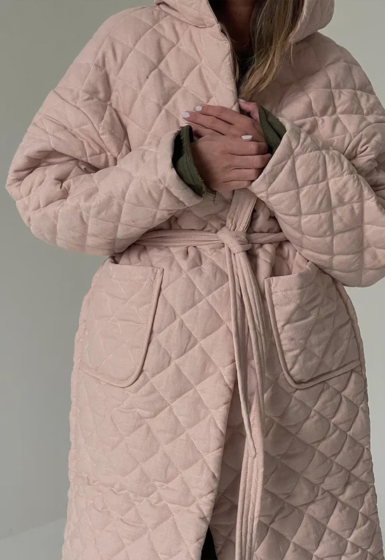 Quilted Linen Coat for Women