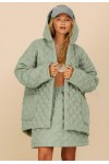 Hooded Quilted Linen Jacket