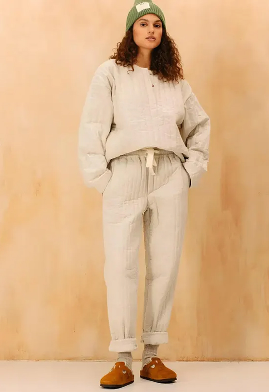 Quilted Linen Pants for Women