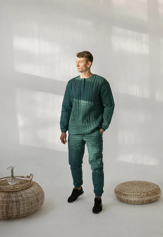 Quilted Linen Pants for Men