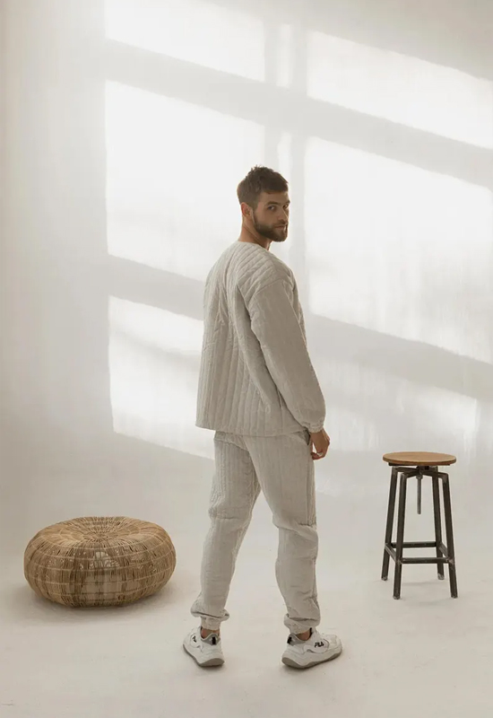 Quilted Linen Pants for Men