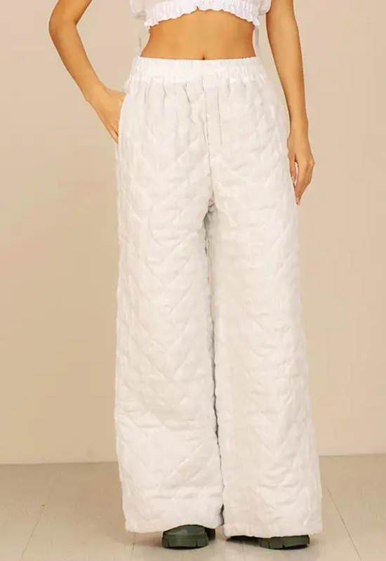 Oversized Quilted Linen Pants