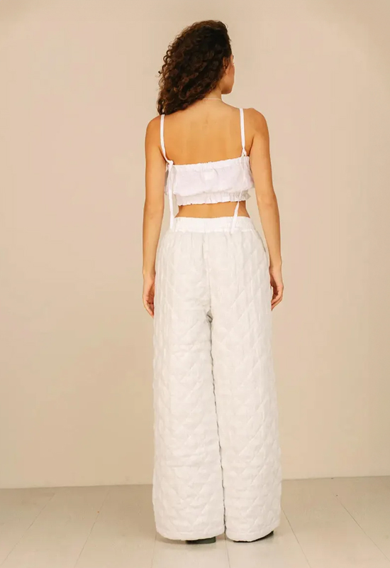 Oversized Quilted Linen Pants